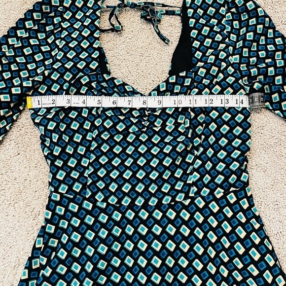 NWT! Band of Gypsies Band of the Free GENEVIEVE TEALDIAMOND MINI DRESS. Small. - Picture 6 of 10